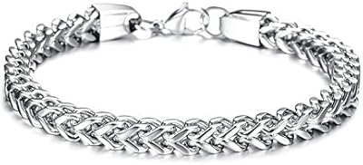 Modern stainless steel chain bracelets for men/yellow chime, silver color.. Your new favorite way to shop online — DIAYTAR Nigeria.