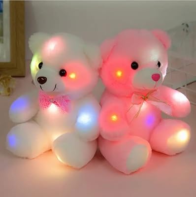 Soft and bright plush bear with adjustable colorful LED lights, pack of 2.. You shop, we deliver — quick and easy with DIAYTAR Nigeria.