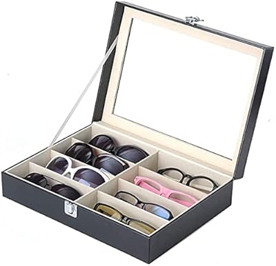 Storage organizer for sunglasses with 8 locations, oriti Pu Multi-Lunettes leather, window of glasses (box of sunglasses with 8 locations).. DIAYTAR NIGERIA: Making online shopping accessible to all Nigerians with our affordable platform.