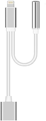 2 in 1 cable for iPhone 7 and 7 Plus to connect 3.5 mm headphones and a charger cable connector, silver color.. No stress, no delays — DIAYTAR Nigeria is your trusted shopping partner.