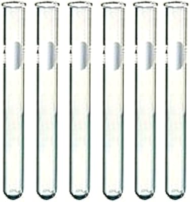 Pack of 6 pyrex glass test tubes 20 x 150 mm with edge and marker.. DIAYTAR NIGERIA brings retail convenience to your screen with affordable prices and dependable shipping.