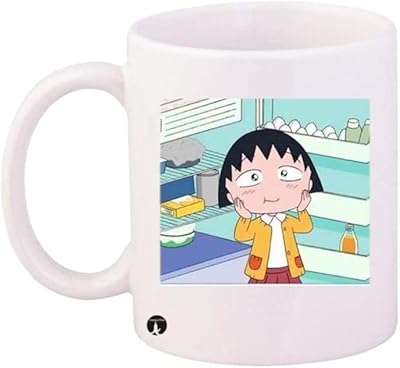 Dubai chibi Maruko Green White White Bleu white printed cup.. DIAYTAR NIGERIA: Where every Nigerian finds what they need at prices they can afford, delivered promptly.