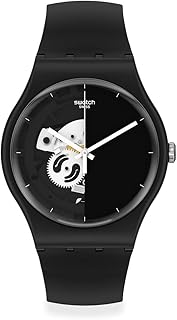 New Gent Biceramic Quartz watch with organic, black silicone bracelet, black watch 16 (model: SO32B107), black, bracelet.. DIAYTAR NIGERIA: Connecting Nigerians with affordable products delivered promptly nationwide.