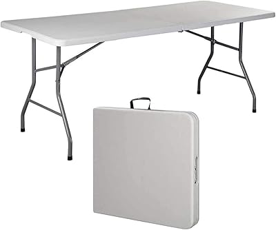 Marcolo Recto Portal 180 cm folding table, practical transport handle, elegant and modern interior and interior furniture, folds in half for easy storage 180x70x74cm.. Enjoy low prices, wide selections, and reliable delivery with DIAYTAR Nigeria.