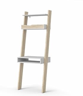 Bureau Oslo with Tvilum wood grain, 75389, white/oak frame, H180.4 x L48.1 x D65.1 cm, assembled by hand.. E-commerce made for Nigeria — fast delivery and low prices at DIAYTAR.