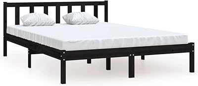 Fidaxl Massive pine wood bed frame, bedroom furniture accessories, wooden box spring, bed for adults, children and adolescents, black 140 x 200 cm.. From fashion to electronics, DIAYTAR Nigeria brings it all to your doorstep — fast, easy, and affordable.