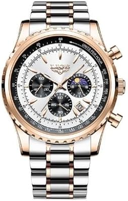 Men's chronograph watch, new LG89891 model, waterproof stainless steel quartz watch, classic.. Order now, relax later — DIAYTAR Nigeria ships in 5 to 8 days.