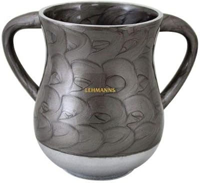Judaica art: washing cup - Gray circular pattern - aluminum.. DIAYTAR Nigeria: Your one-stop online shop with unbeatable prices and nationwide delivery in under 8 days.