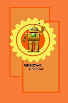 Sketch-it: notebook: orange 6x9 book, robot with yellow gear sketch book for all ages, cute retro robot, virgin drawing block, sustainable flexible cover, cute, book, newspaper.. Shop with purpose at DIAYTAR NIGERIA and receive your purchases at unbeatable prices within the week.