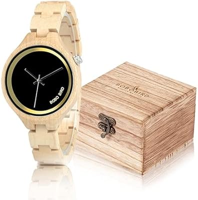 Bobo% Birds Watch For Elegant Women Simple Dial Wooden Bracelet Wooden Watches Wooden Box with Wooden Gift Box.. DIAYTAR NIGERIA: Your partner in affordable e-commerce with dependable delivery across Nigeria.