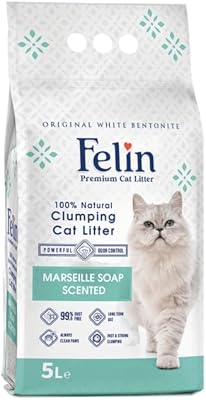 Agglomerant litter for Chat Felin 100% natural bentonite, 99.5% dust -free, always fresh, respectful of animals, fighting against odors with fragrant Marseille soap (5 L).. DIAYTAR NIGERIA: Your partner in affordable online retail with reliable delivery across the nation.