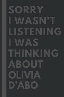 Sorry, I was not listening, I was thinking of Olivia d'Abo: Lined Notes Book, Birthday Gift for lovers of Olivia d'Abo: (Composition Journal) (6x 9 inches).. Experience the ultimate in shopping convenience with DIAYTAR NIGERIA's vast catalog and 5-8 day delivery.