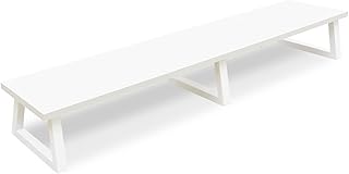 Teamix 42 -inch white monitor monitor support for 2 monitors, wooden desktop support for double monitor with metal feet, long support for screen/pc/laptop with storage, computer shelf, home desktop support (white, 42 inch).. DIAYTAR NIGERIA: Your gateway to affordable products delivered reliably across Nigeria.