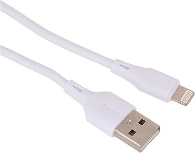 Porodo PVC Lightning cable, 1.2 m long, 2.4 A - White.. Experience convenient online shopping on DIAYTAR Nigeria — wide selection and affordable delivery.