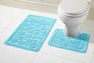 Design bath mats Olivia Rocco Cali Bubbles, set of 2 rooms, non -slip base, soft and absorbent (Aqua).. DIAYTAR NIGERIA delivers what you want at prices you'll love, all within 5-8 days nationwide.