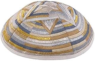 Kippah Yair Emanuel - Embroidered - Grand Magen David Silver et Or.. Shop with purpose at DIAYTAR NIGERIA and discover a world of products at budget-friendly prices.