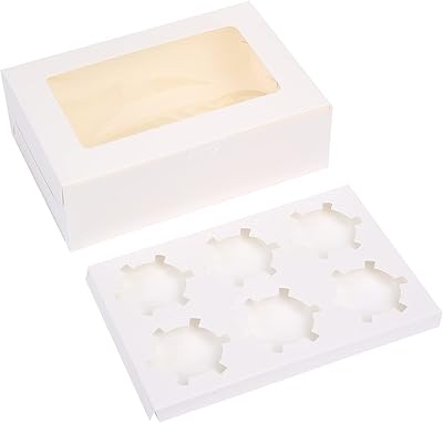KRAFT paper cupcake box with 6 Red Dot Gift® cavities (12 package package) with cupcake containing inserts for bakery and cake tote for the house and the candy store (white).. Enjoy deals you can’t resist and delivery you can trust — DIAYTAR Nigeria.