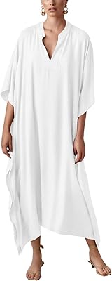 B-Specific silk caftan dress for women, long summer sleeve dress and v-collar.. Transform your online shopping experience with DIAYTAR NIGERIA's affordable and diverse marketplace.