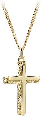 Collars with pendant Sterling silver cross 925 for women and girls, gold plated, delicate cross of faith for women, long channel necklaces, gift jewelry for women.. DIAYTAR NIGERIA brings the market to your screen with thousands of affordable products delivered to your door.