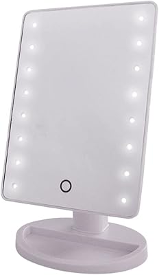 Makeup mirror with LED lights by Dubai Gallery, White, 22 × 16 cm.. DIAYTAR NIGERIA: Where every Nigerian finds what they need at prices they can afford, delivered promptly.