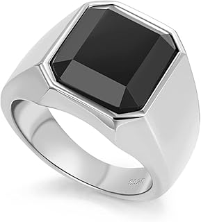 Meilanduo real black agate ring in silver sterling 925, vintage square agate rings, anilos of hombre, men's ring for men boys, silver sterling, black agate.. Discover why DIAYTAR NIGERIA is the smart shopper's choice for affordable products delivered nationwide.