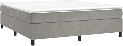 Fidaxl boxSpring boxmaker, bedroom furniture, light gray lined box spring, 180 x 200 cm, 6 feet, super King velvet.. DIAYTAR NIGERIA: Where affordability meets variety, with thousands of products delivered in less than 8 days.