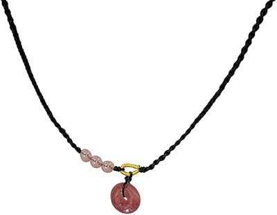 Natural strawberry mast necklace, safety clasp, hand woven necklace, high -end Wishbone chain (color: pink, size: 40 cm).. Fast. Reliable. Affordable. DIAYTAR Nigeria is all that and more.