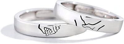 Réglable 925 silver couple rings with creative design for men and women, matching rings for girlfriend, Valentine's Day gift, wedding jewelry, money.. Shop confidently with DIAYTAR NIGERIA, offering affordable prices and reliable delivery within a week.