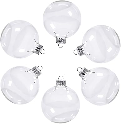 80 mm transparent glass hanging balls for Christmas tree (6 pieces).. Fast delivery is our promise — DIAYTAR Nigeria keeps it real.
