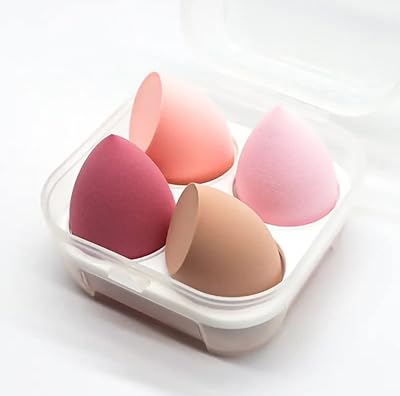 Lot of 4 beauty makeup sponges with transparent box prime pick 7 | Professional beauty tools for makeup | Perfect for liquid, cream, foundation and powder (passionate mango).. Discover endless possibilities with DIAYTAR NIGERIA's extensive product range and affordable shipping.