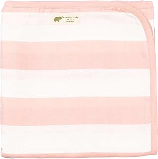 Baby coverage in monica organic cotton mousseline + Andy - Unisex covers for cradle and belly for girls and boys - coverage for infants, toddlers or big children - 47 "x 49" (Cabana pink ribbon).. From tech to toiletries, DIAYTAR Nigeria delivers without delay.