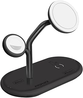 Promide magnetic load support with Apple Watch 5W charger certified MFI, 15W load support, USB-C 24W power port and Qi 5W/10W charging support for AirPods Pro, iPhone 14, iPad Air, Synergy Black.. Order today, receive this week — shopping with DIAYTAR Nigeria is that simple.