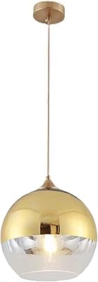 Youn_Clothes Suspension Lamp Semi-Verre Globe, Modern Ceiling Light in the shape of a single globe for Dining Room Dining Room (Gold, 20 cm), (DGY-1004).. DIAYTAR NIGERIA: Transforming how Nigerians shop with our vast selection and nationwide delivery.