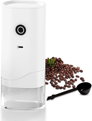 Portable rechargeable electric coffee mill, Conical stainless steel crusher of 40 g with 16 fine grinding settings for drop -out and pour on a French press.. DIAYTAR NIGERIA: Your affordable gateway to thousands of products delivered promptly nationwide.
