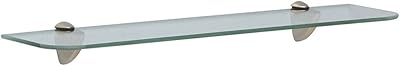 Shelfmade KT-0134-624SN Set of glass shelves, satin nickel, 6 "x 24.. DIAYTAR NIGERIA: Connecting Nigerians with their needs through affordable prices and 5-8 day shipping.