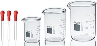 Lot of 3 graduated bottles in Robust Borosilicate 80 ml, 200 ml, 250 ml + 3 droppings in Borosilicate glass 3.3 High quality for laboratory instruments, chemistry and biology.. Great deals and fast delivery — the DIAYTAR Nigeria guarantee.