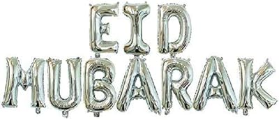 Eid Mubarak 16 silver leaf balloons.. DIAYTAR NIGERIA brings the market to your fingertips with affordable prices and swift delivery services.