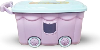 Be toy storage box Be Home Kids, robust and stackable toys organizer with casters and handle, purple/green, 50 liters.. DIAYTAR NIGERIA: Nigeria's answer to affordable online shopping with reliable 5-8 day delivery guarantee.
