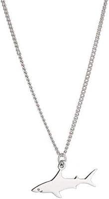 Necklace with pendant in the shape of a minimum silver shark for women, necklace with cute animal fish pendant for adolescents, boy and girl, metal, unknown.. DIAYTAR NIGERIA: Bringing affordable shopping solutions with a diverse product catalog delivered nationwide.