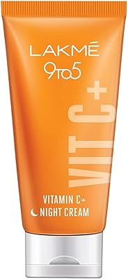 Night cream Lakme Vitamin C plus 9 to 5 with 98 %pure vitamin C complex, to reduce the dull complexion and the shine of the skin, 50 g.. Your complete shopping solution, DIAYTAR NIGERIA offers extensive choice with competitive prices and delivery.