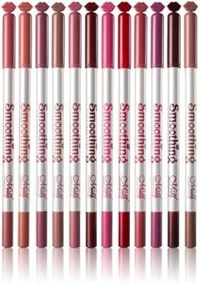 Set of 12 multicolored smoothing lip pencils.. Experience hassle-free shopping with DIAYTAR NIGERIA's user-friendly platform and prompt delivery service.