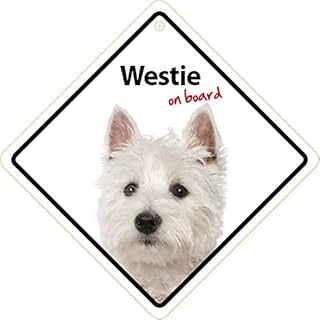 Plastic banner with westie image on board.. DIAYTAR NIGERIA: Your partner in affordable online shopping with dependable delivery within 8 days.