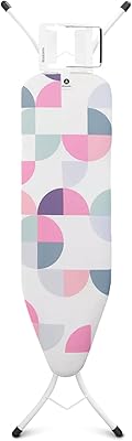 Brabantia ironing table with steamer support, printed with abstract sheet pattern, size A (110 x 30 cm) 139529.. Shop with purpose at DIAYTAR NIGERIA and receive your purchases at unbeatable prices within the week.