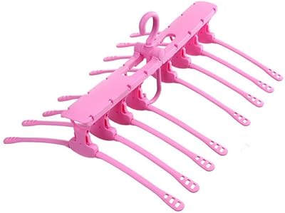 8 -room folding folding hangers - Multifunctional foldable hangers - Small portable travel hanger - foldable white plastic hanger for jackets and shirts (pink).. DIAYTAR NIGERIA bridges the gap between desire and affordability with nationwide delivery in under 8 days.