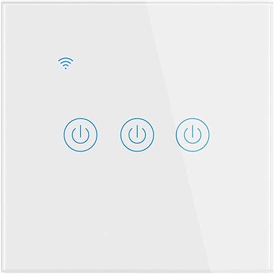 Intelligent WiFi intelligent wall switch, wireless switches, no required neutral wire, compatible with Alexa and Google Home, Tactile remote control, no required hub, voice command, synchronization function (3 gangs).. DIAYTAR NIGERIA brings the marketplace home to you with affordable prices and delivery in 5-8 days.