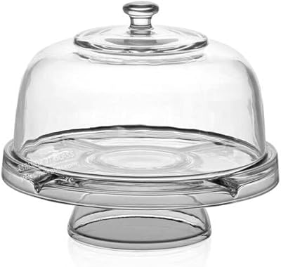 Set of 6 in 1 JT Glass glass cake service plates, used as a dome -shaped bowl for cake, salad, crudette or aperitifs with soaking table and kitchen utensils.. DIAYTAR NIGERIA: Where affordability meets variety, with thousands of products delivered in less than 8 days.