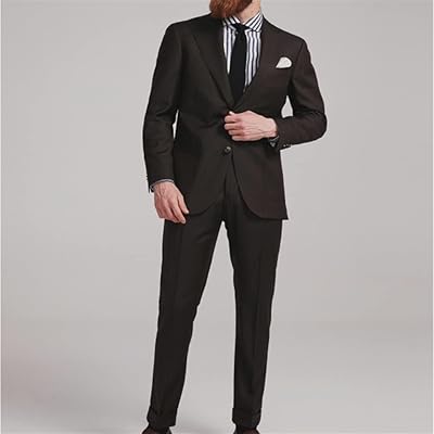 XXXDXDP Wedding costume for men, fitted cut, relaxed tuxedo for men (color: brown, size: code 46).. Your digital shopping companion, DIAYTAR NIGERIA offers unmatched value with nationwide shipping.