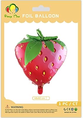 Party Time - Strawberry balloons 1pc Mylar balloons in strawberry fruit leaf for baby shower supplies of fertilizer wall decoration strawberry (49 x 62 cm).. DIAYTAR NIGERIA promises affordability and variety with every purchase, delivered in 5-8 days.
