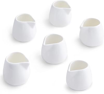 3 ounce tamaikim ceramic cream pitchers, small white porcelain cream pitcher for coffee, tea, milk, jam, sauces, pack of 6.. Find quality and variety without breaking the bank — only on DIAYTAR Nigeria.