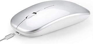 Rechargeable wireless mouse Amater, Bluetooth and USB 2.4 GHz Double Mode Wireless, Silent mouse compatible with laptop and PC (silver).. Experience the ease of digital shopping with DIAYTAR NIGERIA's affordable and diverse marketplace.